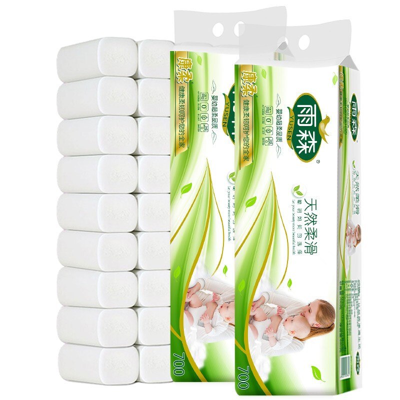 雨森 天然柔滑卷纸 6层58g*24卷折0.4/卷！！拍下【11.8元】领 