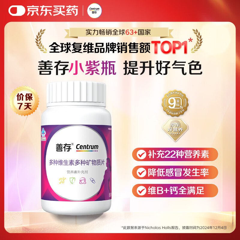 自营善存 维生素合集！！男女士复合维生素B族 80粒0.8/粒！！任选1件【65元】